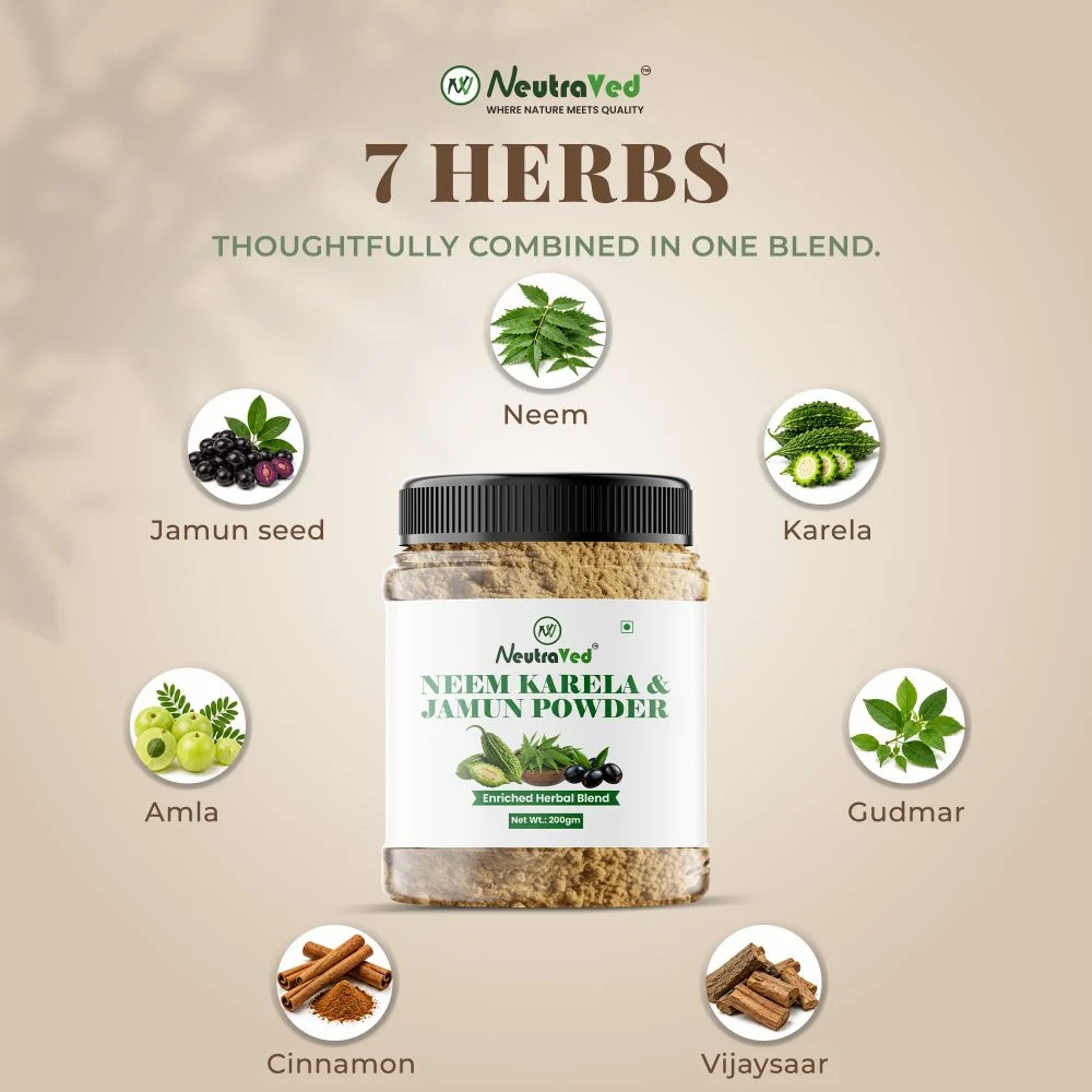 NeutraVed Neem, Karela Jamun Mix Powder image 3