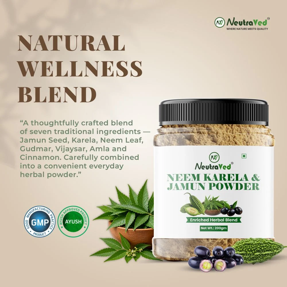 NeutraVed Neem, Karela Jamun Mix Powder image 5