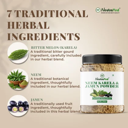 NeutraVed Neem, Karela Jamun Mix Powder image 6