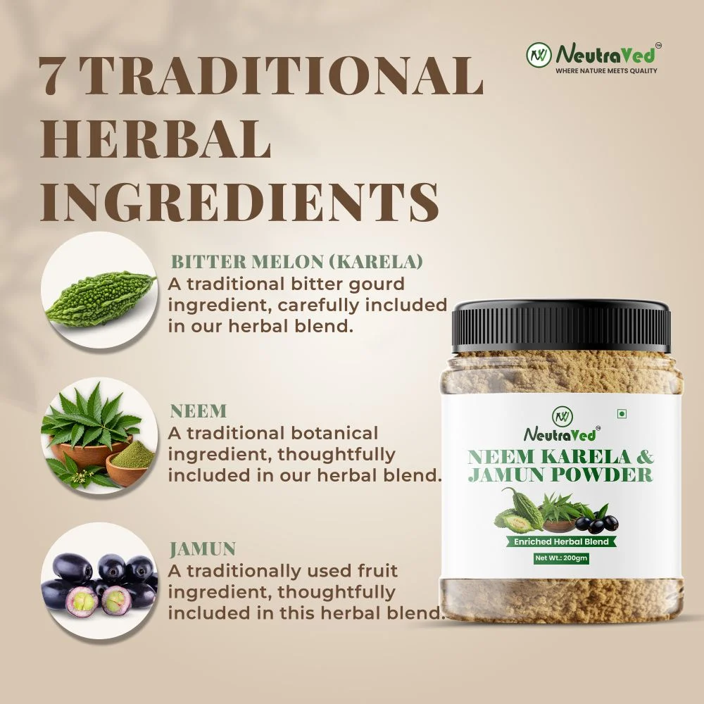 NeutraVed Neem, Karela Jamun Mix Powder image 6