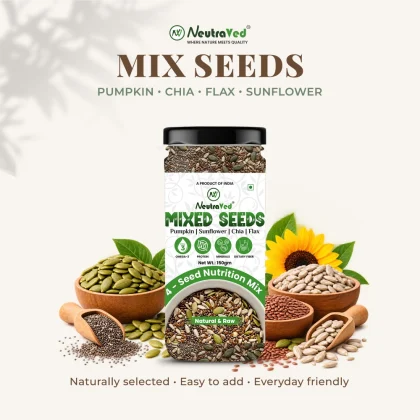 NeutraVed 4 in 1 Mix Seeds 150g | Mix of Sunflower, Pumpkin, Flax &amp; Chia Seeds image 6