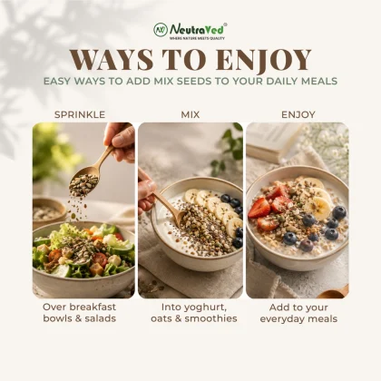 NeutraVed 4 in 1 Mix Seeds 150g | Mix of Sunflower, Pumpkin, Flax &amp; Chia Seeds image 4