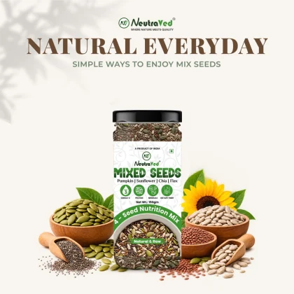 NeutraVed 4 in 1 Mix Seeds 150g | Mix of Sunflower, Pumpkin, Flax &amp; Chia Seeds image 2