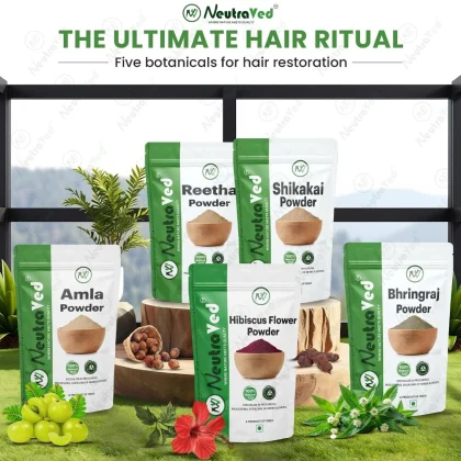Amla Reetha Shikakai, Bhringraj &amp; Hibiscus Powder image 4