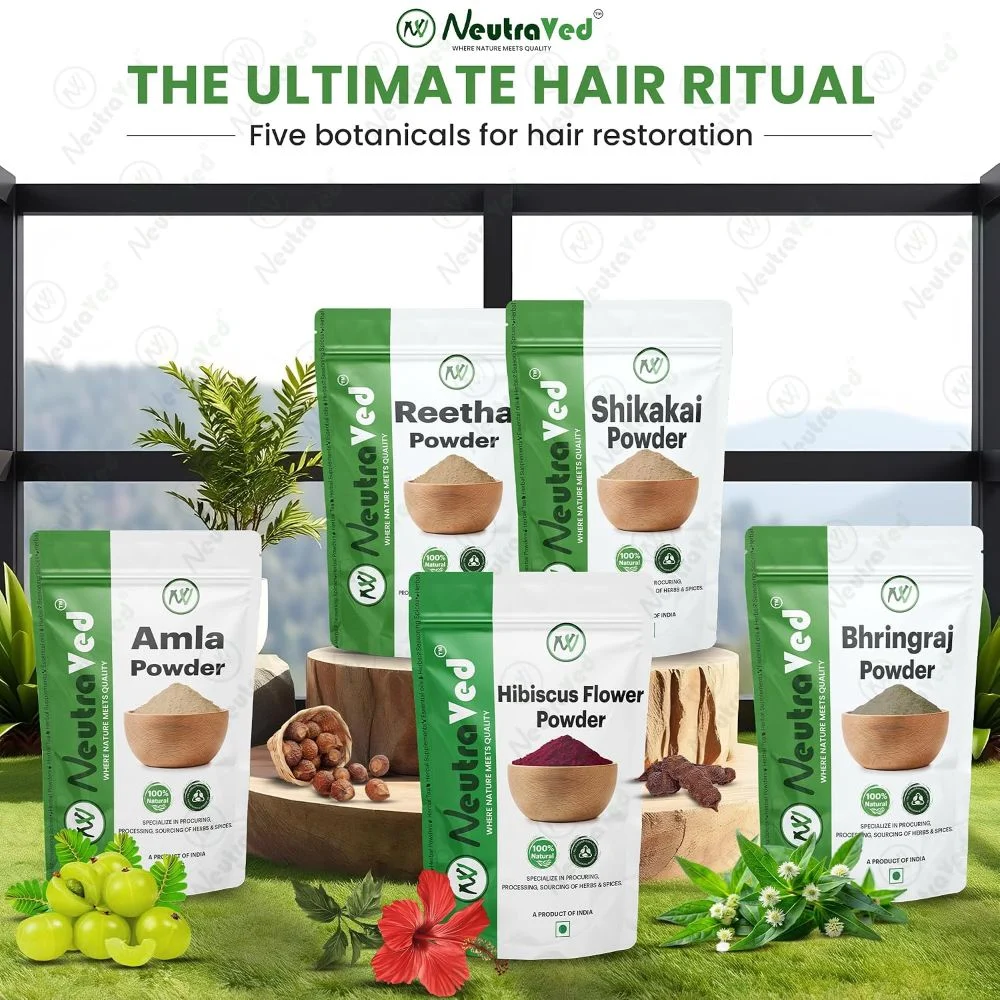 Amla Reetha Shikakai, Bhringraj &amp; Hibiscus Powder image 4