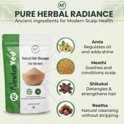 NeutraVed Natural Hair Shampoo for Oily Hair 250g image 2