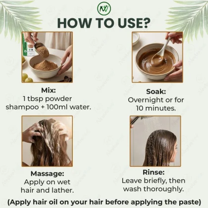 NeutraVed Natural Hair Shampoo for Dry Hair Powder 250g image 4