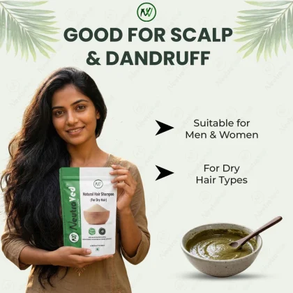 NeutraVed Natural Hair Shampoo for Dry Hair Powder 250g image 6