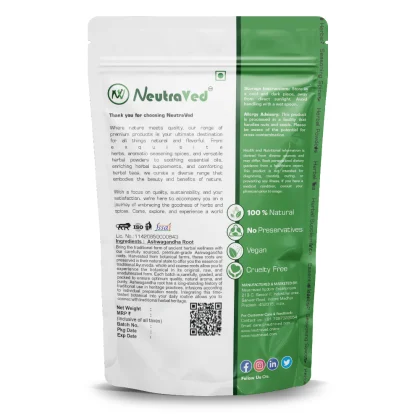 NeutraVed Ashwagandha Root Whole 100g image 2