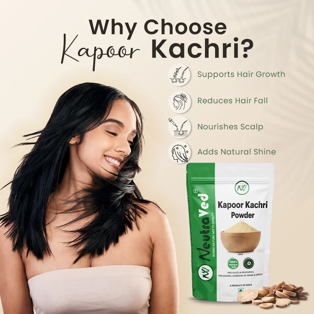 Kapoor Kachri Powder for Hair Growth &amp; Hair Fall | 100% Natural | Food Grade | NeutraVed image 2