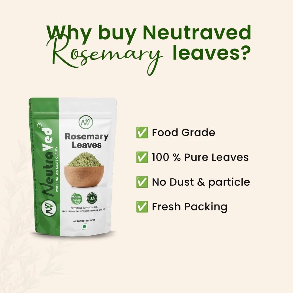 Rosemary Leaves for Hair Growth with Spray Bottle | Make Rosemary Water | Food Grade | 100g | Neutra image 5